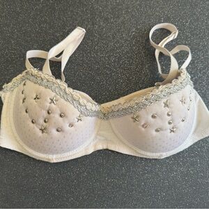 Custom Embellished Bra with Silver Accents